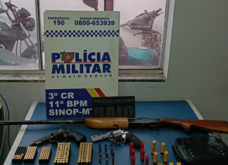 PM e Gaeco apreendem armas de fogo e munições durante operação em Sinop