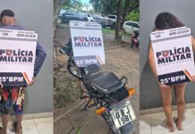 Casal é preso após ser flagrado com motocicleta roubada e porção de droga em Mato Grosso