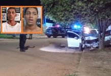 Dupla morre em confronto com a polícia após carro bater em árvore durante fuga