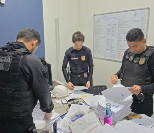 Polícia Civil cumpre ordens judiciais contra empresa investigada por fraude em obras de escolas em Guarantã do Norte