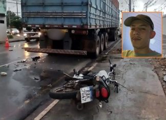 Motociclista morre após colisão com caminhão na Avenida dos Trabalhadores