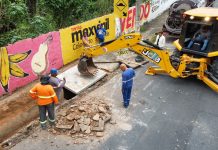 Prefeitura de Cuiabá faz reestruturação completa de galeria após tampa de bueiro ceder