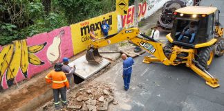 Prefeitura de Cuiabá faz reestruturação completa de galeria após tampa de bueiro ceder