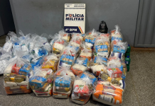 PM prende mulher e apreende 45 sacolões com alimentos e produtos de limpeza de facção criminosa