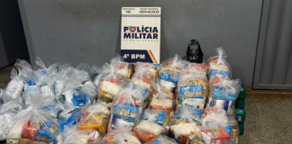 PM prende mulher e apreende 45 sacolões com alimentos e produtos de limpeza de facção criminosa