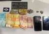 PM prende dois homens por tráfico de drogas e apreende mais de R$ 2 mil