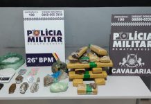 Cavalaria da PM conduz dois faccionados e apreende 13,7 quilos de drogas em cidade de MT
