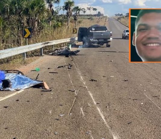 Colisão entre motocicleta e caminhonete deixa um morto e uma mulher gravemente ferida