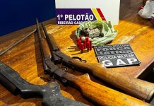Polícia Militar prende três faccionados com armas e drogas em Ribeirão Cascalheira