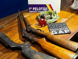 Polícia Militar prende três faccionados com armas e drogas em Ribeirão Cascalheira