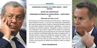 União Brasil marca convenção em Mato Grosso após acordo entre Mauro Mendes e Jayme Campos