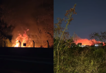 Incêndio iniciado em área de descarte irregular se espalha e chega ao terreno do Aeroporto Marechal Rondon