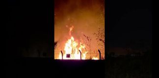 Incêndio que começou em lixão se espalha e alcança vegetação no terreno do aeroporto