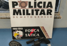 Força Tática prende homem com revólver e cinco munições em Sinop