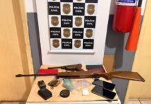 Polícia Civil prende suspeito por tráfico de drogas e apreende armas em cidade de MT